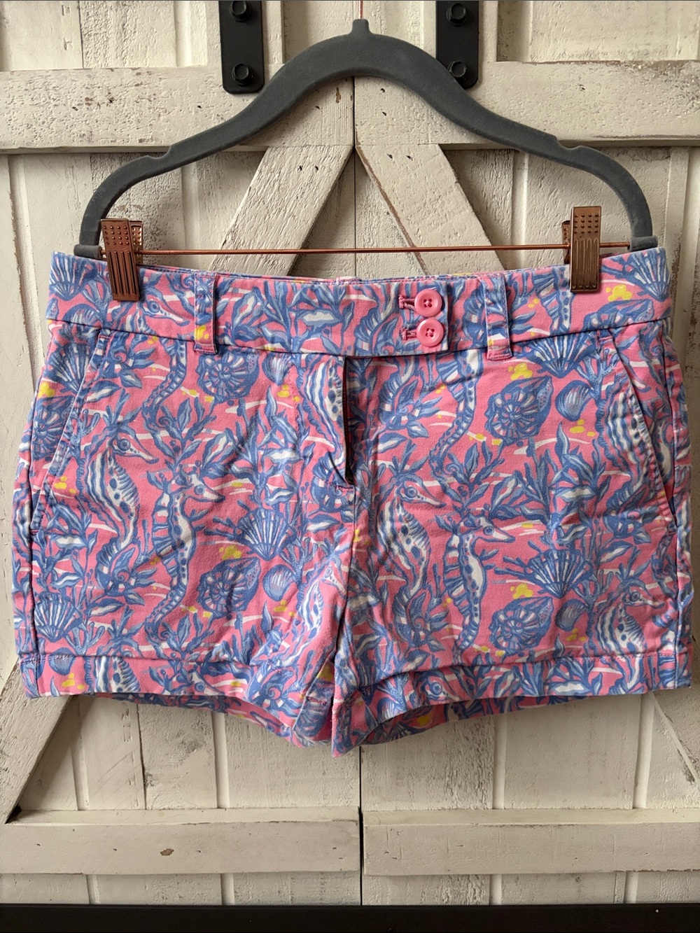 Vineyard Vines Pink Tropical-Print Cotton Shorts
